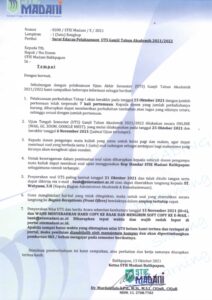 Surat Edaran dan Jadwal UTS Ganjil 2021/2022