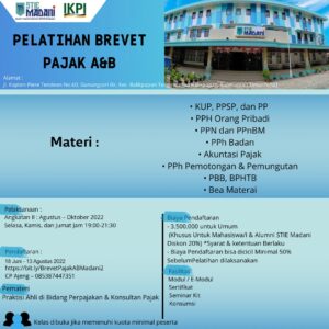 Read more about the article Dibuka Pendaftaran Brevet Pajak A&B STIE Madani Balikpapan
