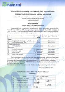 Read more about the article Pengumuman Hasil Wawancara Dengan Casatgas PPKS & SK Pembentukan Satgas PPKS STIE Madani Balikpapan